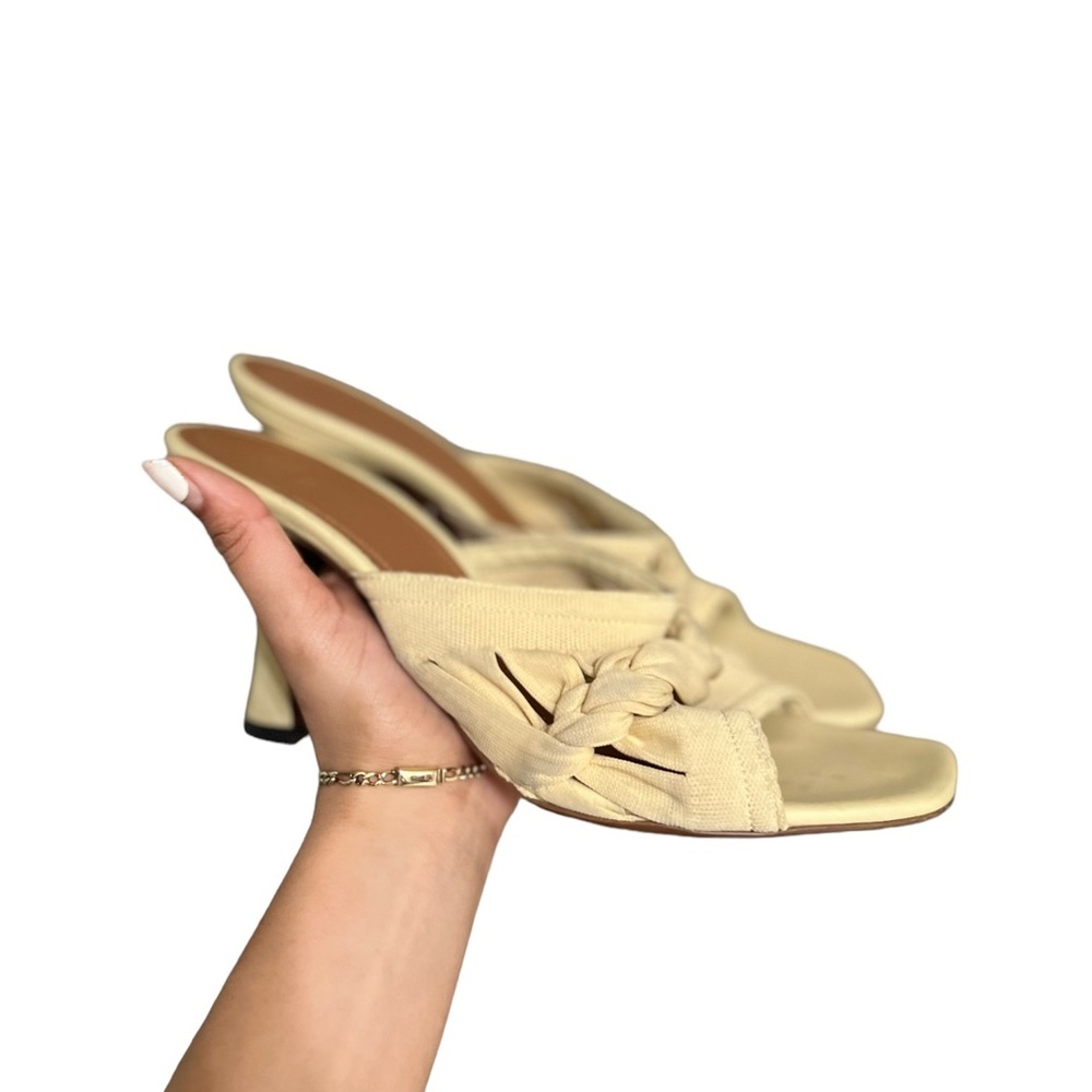 NEOUS Braided Cream Braided Open Toe Mules Heels - Picture 8 of 14